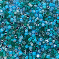 Γυάλινες ψηφίδες – Millefiori – μείγμα μπλε - mosaicshop