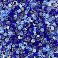 Γυάλινες ψηφίδες – Millefiori – μείγμα σκούρο μπλε - mosaicshop