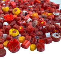 Γυάλινες ψηφίδες – Millefiori – μείγμα κόκκινο - mosaicshop