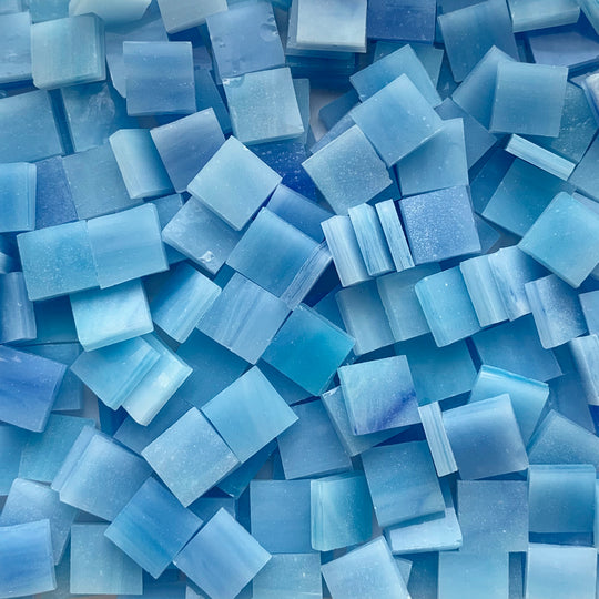 Γυάλινες ψηφίδες Tiffany Glacier 15mm – μπλε της Καραϊβικής