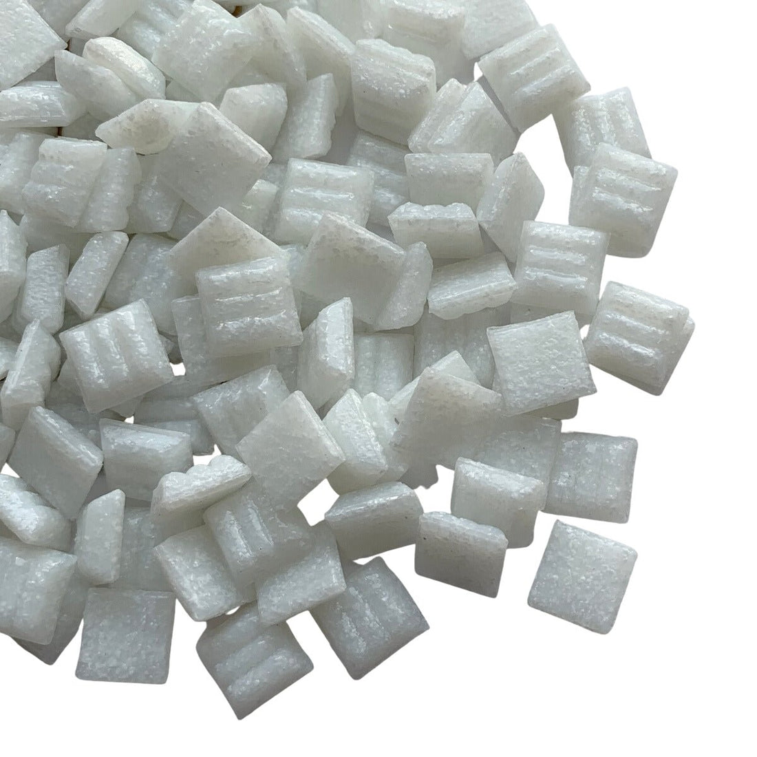 Γυάλινες ψηφίδες 10mm – λευκό του πάγου - mosaicshop