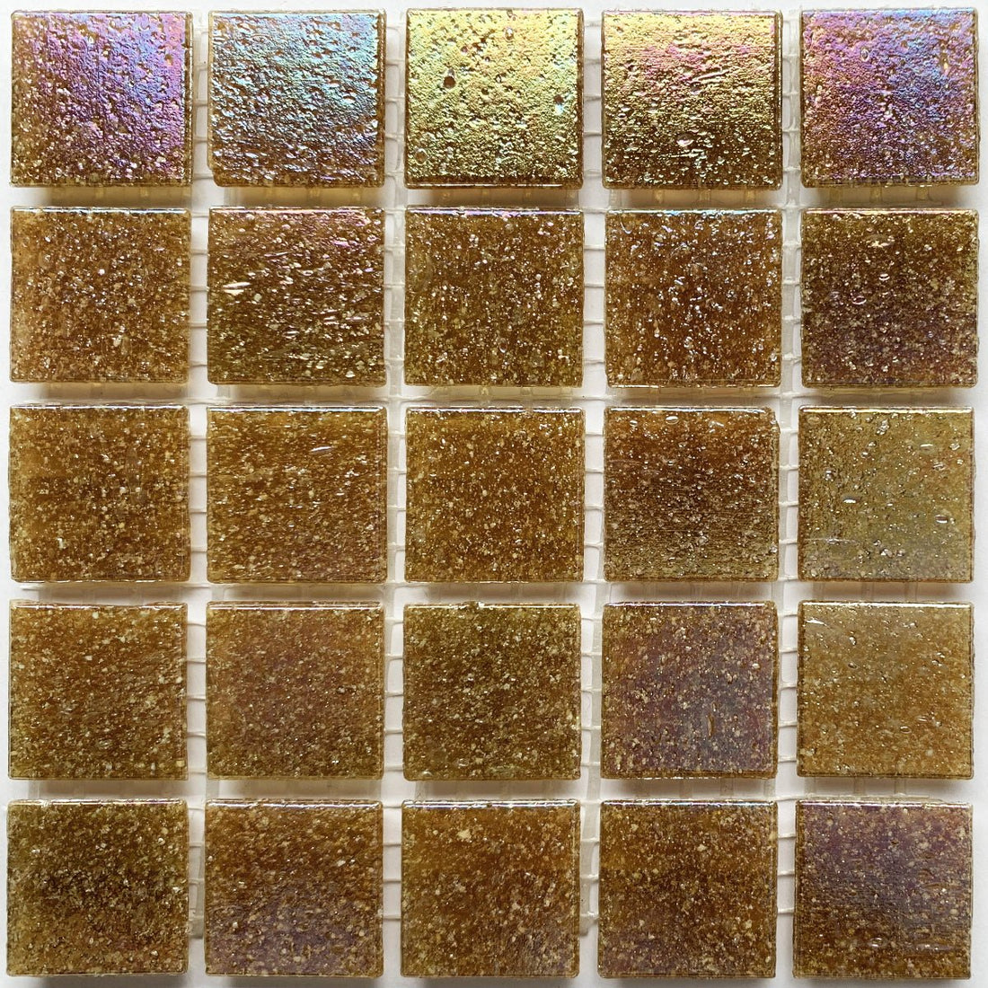 Ιριδίζουσες γυάλινες ψηφίδες 20mm – Καφές - mosaicshop