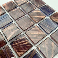 Γυάλινες ψηφίδες με χρυσές φλέβες 20mm – ίντιγκο - mosaicshop
