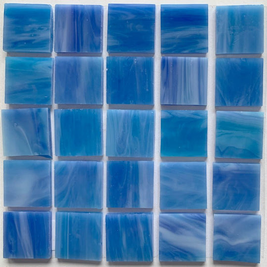 Γυάλινες ψηφίδες Tiffany Glacier 20mm – μπλε του ονείρου