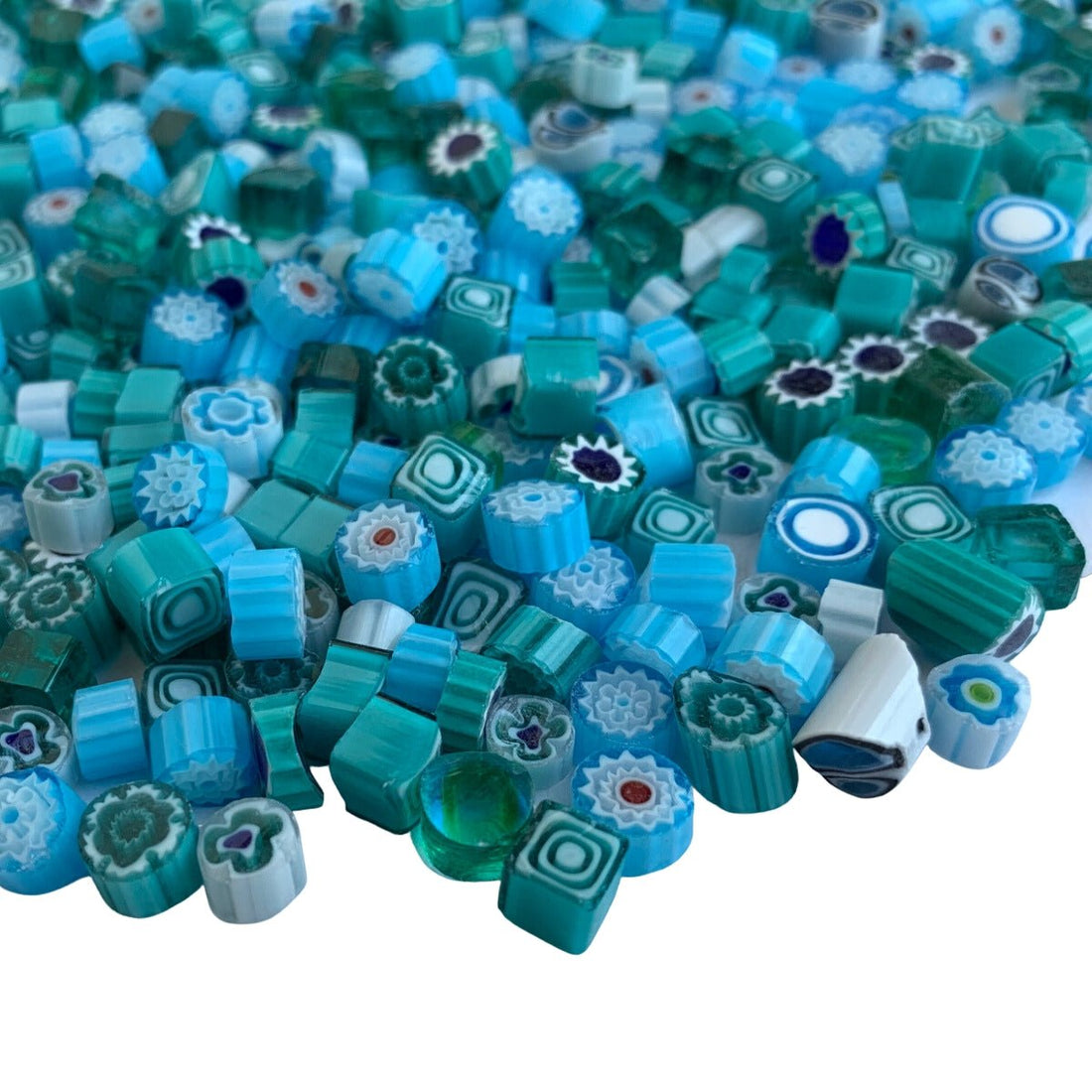 Γυάλινες ψηφίδες – Millefiori – μείγμα μπλε - mosaicshop
