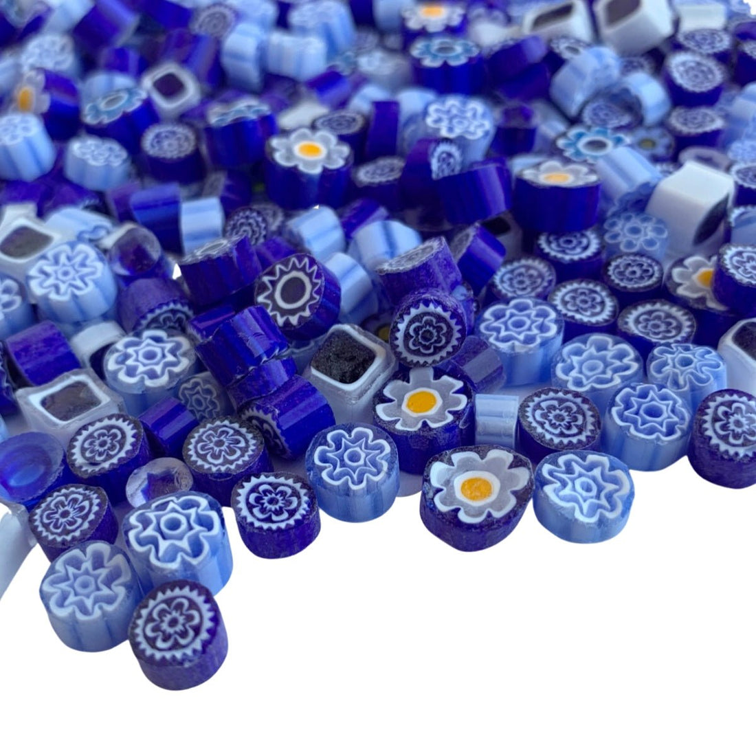 Γυάλινες ψηφίδες – Millefiori – μείγμα σκούρο μπλε - mosaicshop