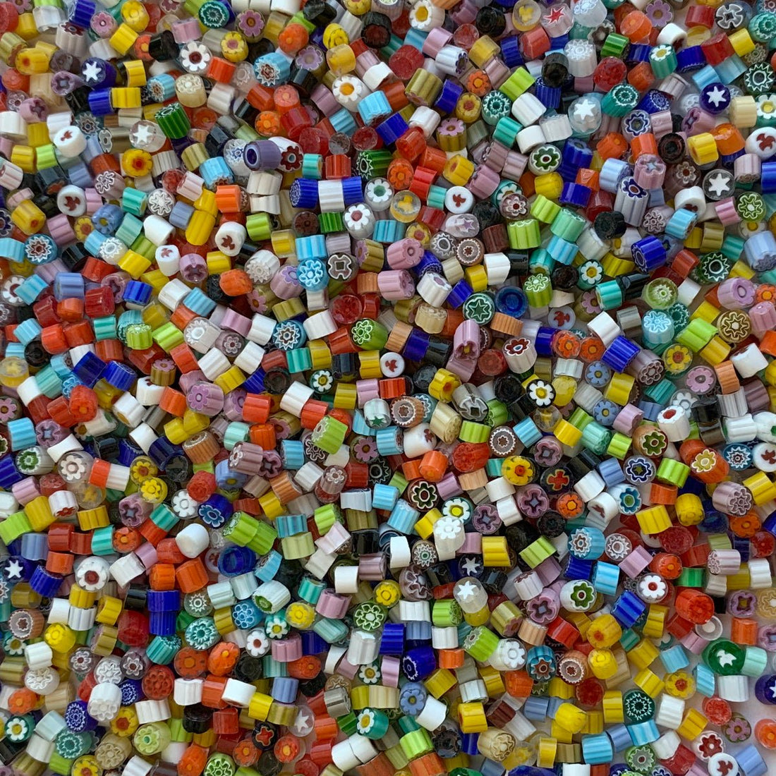 Γυάλινες ψηφίδες – Millefiori – μείγμα χρωμάτων 4/5 διάφανο - mosaicshop
