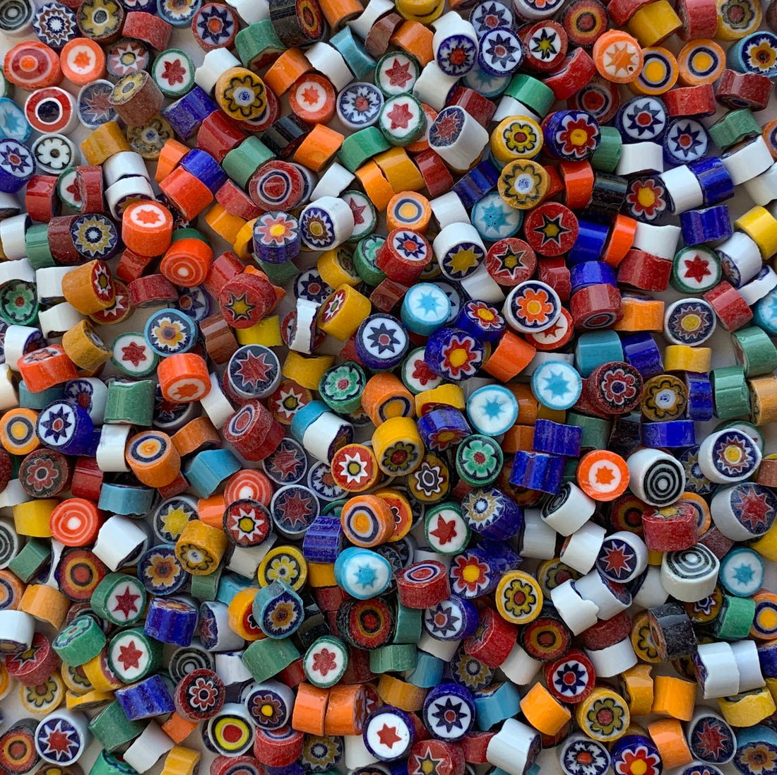 Γυάλινες ψηφίδες – Millefiori – μείγμα χρωμάτων 7/8 αδιαφανές - mosaicshop