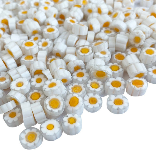 Millefiori – λευκή μαργαρίτα 8/10 διάφανη