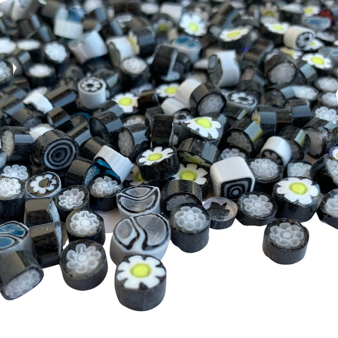 Γυάλινες ψηφίδες – Millefiori – μείγμα μαύρο - mosaicshop