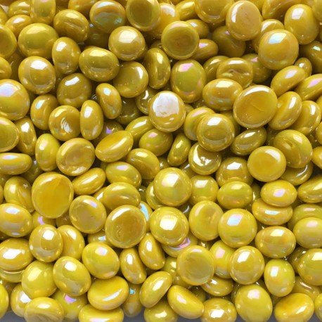 Μίνι γυάλινες σταγόνες 9-13mm – οπαλίνα κίτρινο