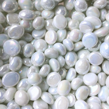 Μίνι γυάλινες σταγόνες 9-13mm – οπαλίνα λευκό