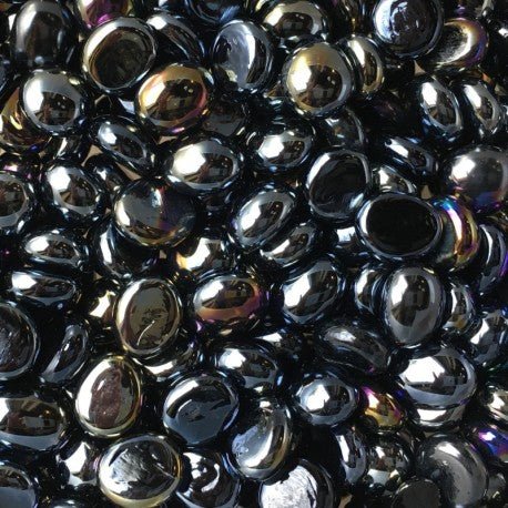 Μίνι γυάλινες σταγόνες 9-13mm – οπαλίνα μαύρο