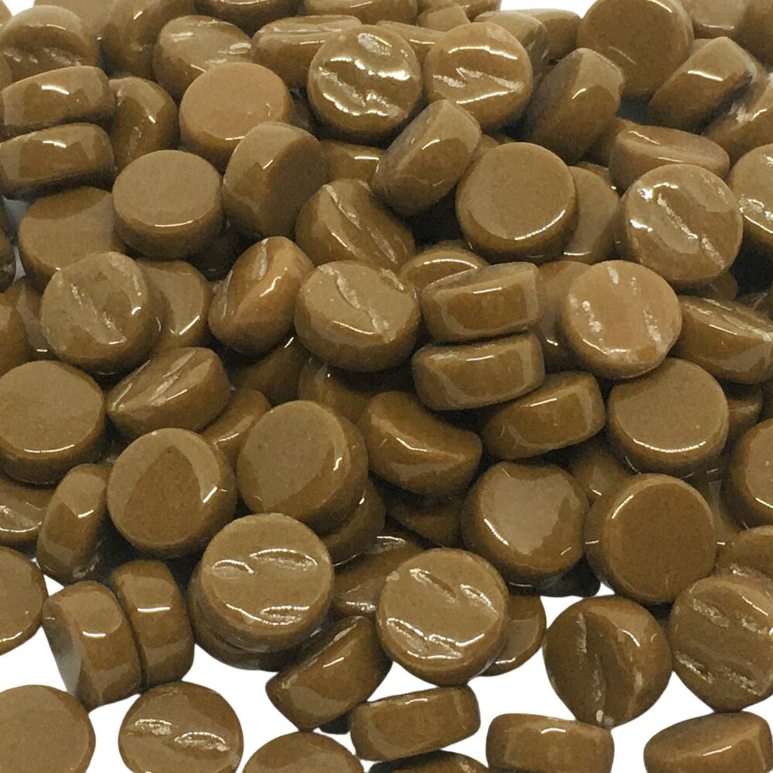 Γυάλινες ψηφίδες – Μίνι κύκλοι 8mm – Καφές - mosaicshop