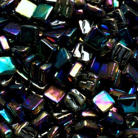 Γυάλινες ψηφίδες – Ottoman περλέ 8mm – οπαλίνα μαύρο - mosaicshop