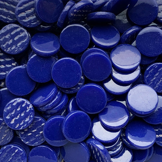 Στρογγυλό γυάλινο πλακίδιο 18mm – σκούρο μπλε