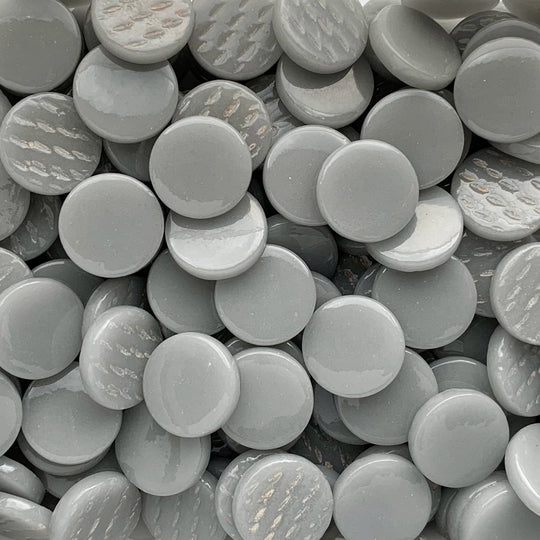 Στρογγυλό γυάλινο πλακίδιο 18mm – γκρι