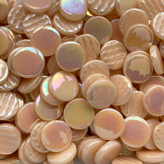 Στρογγυλό γυάλινο πλακίδιο περλέ 18mm – Blush